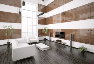 Vivid Design Group Interior Design-Modern High Ceilings windows, living area, fireplace